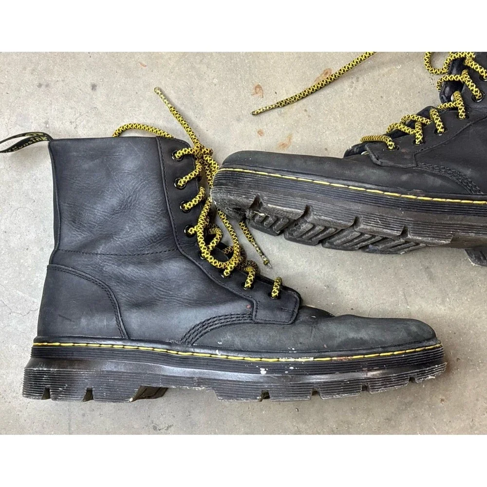 Dr Martens Combs Leather Casual Boots Black Size Men's 10